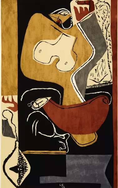 Femme à la main levée