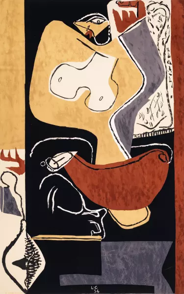 Femme à la main levée