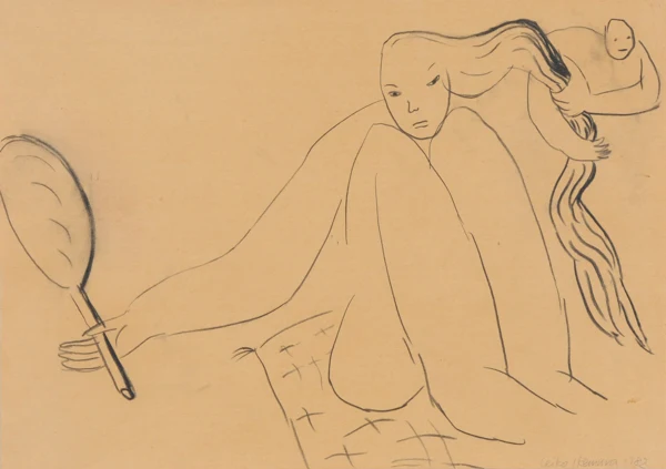 Leiko Ikemura — Frau mit Spiegel, 1982