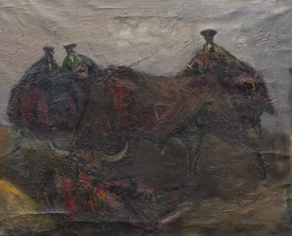 Lélo FIAUX (1909-1964), 'Corrida', huile sur toile — DognyAuction