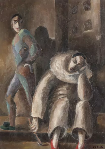 Lélo FIAUX (1909-1964), 'Arlequins', huile — DognyAuction