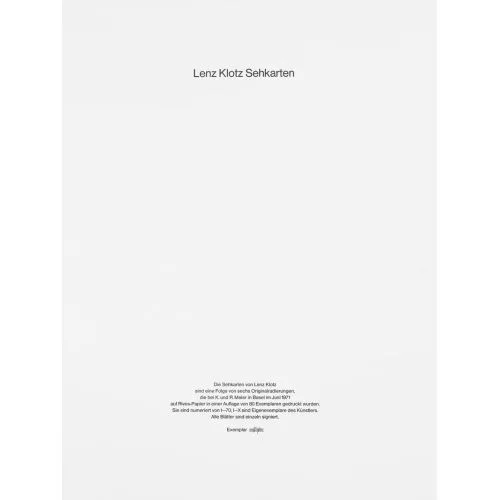 Lenz Klotz — "Sehkarten".