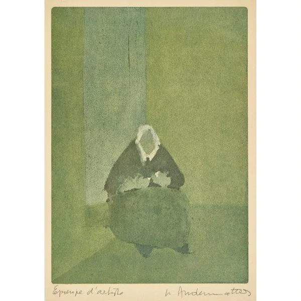 Leo Andenmatten — Sitzende alte Frau.