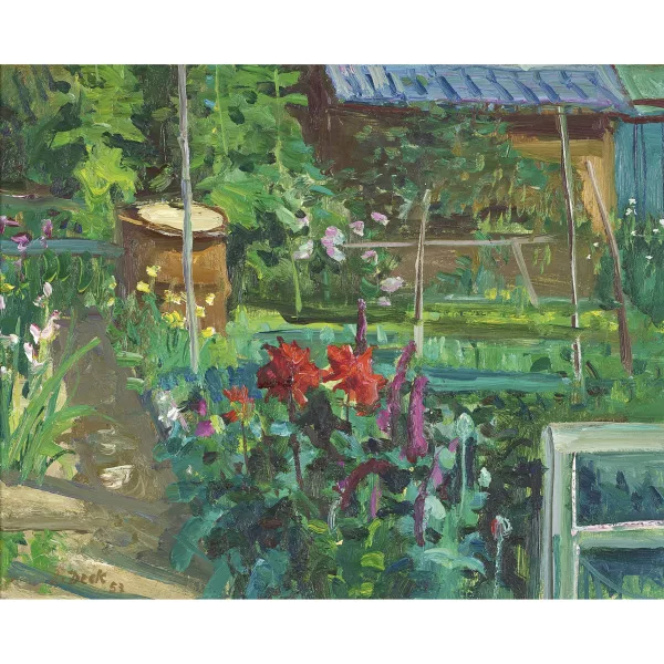 Leo Deck — Blumen im Garten.