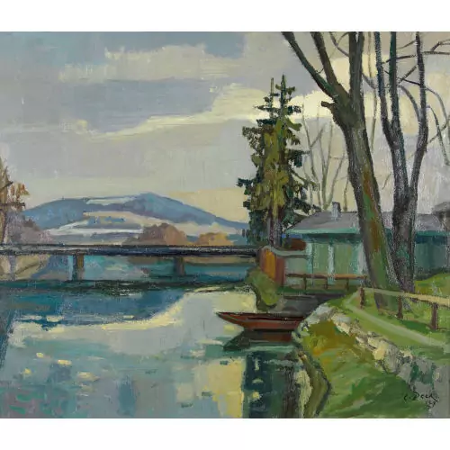 Herbstliche Uferpartie an der Aare