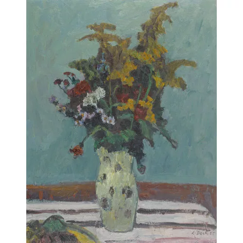 Leo Deck — Stillleben mit Blumen in einer Vase.
