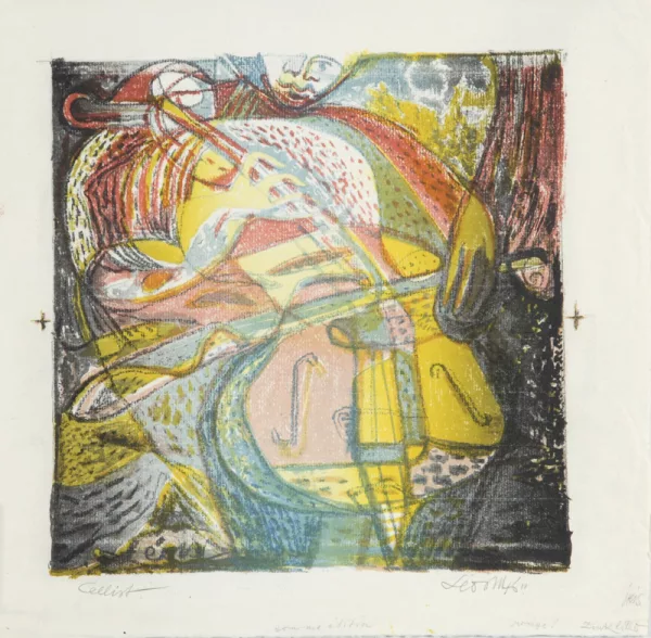 Leo Maillet — 4 Blätter: Cellist, 1946; Das Mondschaf (2); Ohne Titel