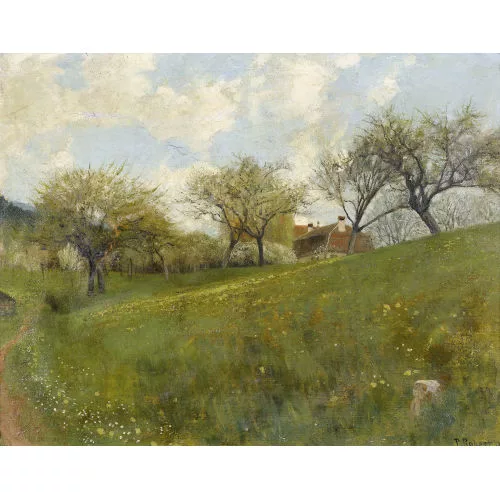 Léo-Paul Robert — Frühlingswiese mit Bauerngut.