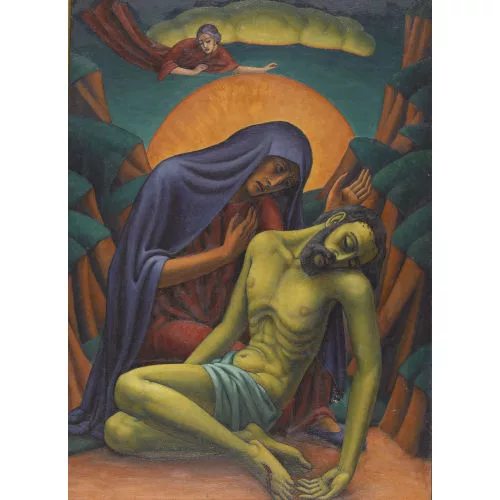 Leo Steck — Trauernde Maria mit Jesus nach der Kreuzabnahme.