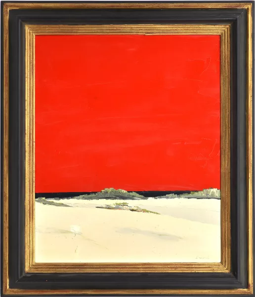 Léon Denoël — Paysage au ciel rouge,