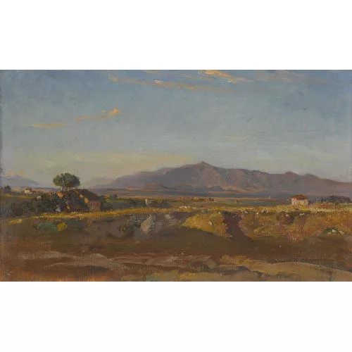 Léon Berthoud — Südliche Landschaft im Abendrot.