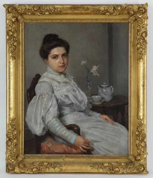 Léon Gaud — Léon Gaud (1844-1908), \\Portrait de femme\\, huile