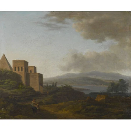 Südliche Seelandschaft mit Pyramide
