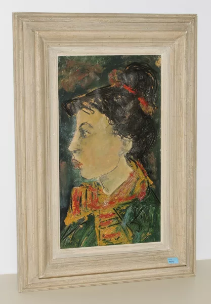 Leopold Haefliger junior — Mädchenportrait im Profil, 1963