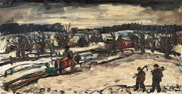 «Landschaft (Winterliche Forstarbeit)» – 1970 – Leopold Haefliger