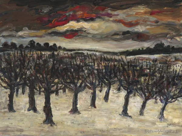 Leopold Haefliger junior — Winterlandschaft mit Bäumen, 1967