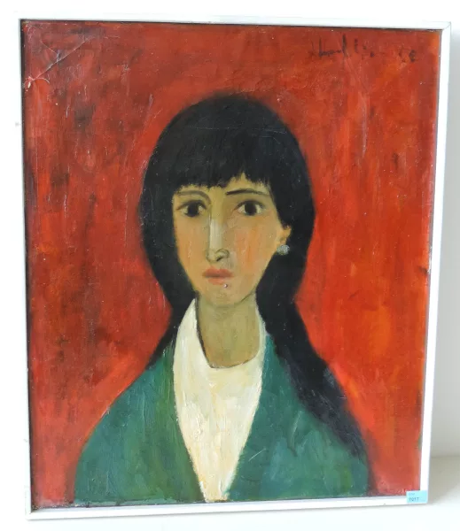 Leopold Haefliger junior — Portrait einer jungen, dunkelhaarigen Frau, 1953
