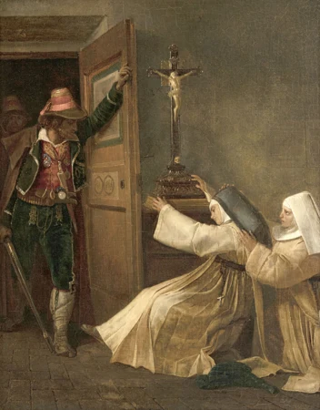 Brigand napolitain découvrant deux religieuses