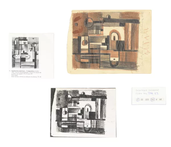 Lermite — Jean-Pierre SCHMID dit LERMITE (1920-1977), Quatre compositions abstraites