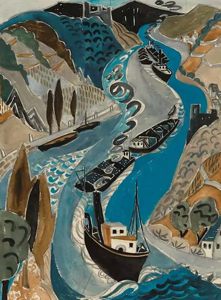 LILL TSCHUDI — Rhine tugboat. Circa 1954. — Koller Auktionen