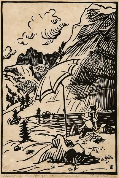 Maler in den Bergen