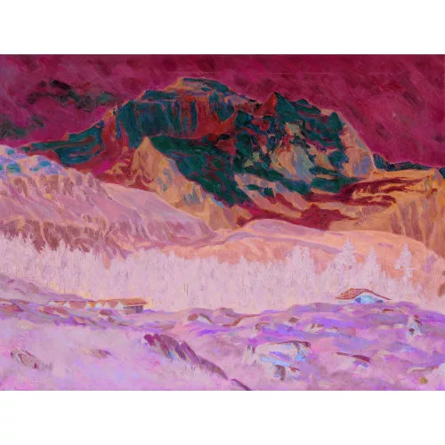 Louis Alexandre Roquier — Das Jungfraumassiv im Abendrot.