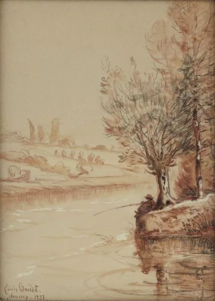Louis Amédée Baudit — Le confluent du Rhône et de la Laire à Chancy