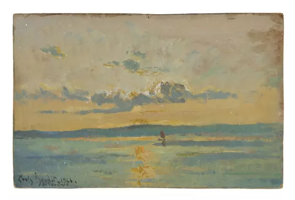 Voilier sur le lac au crépuscule