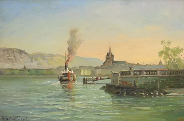 Bateau accostant au port de Genève