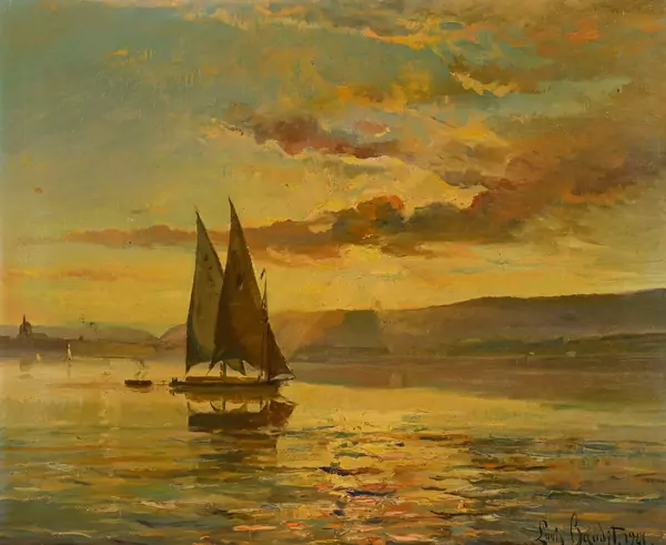 Barque sur le Léman au crépuscule