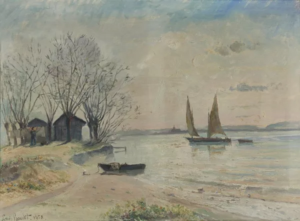 Louis Amédée Baudit — Bâteau sur le lac