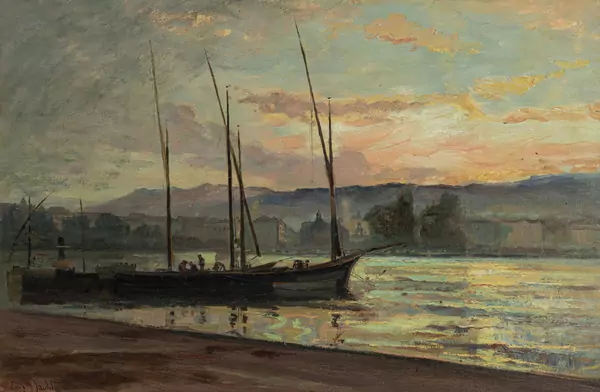Coucher de soleil dans la rade de Genève