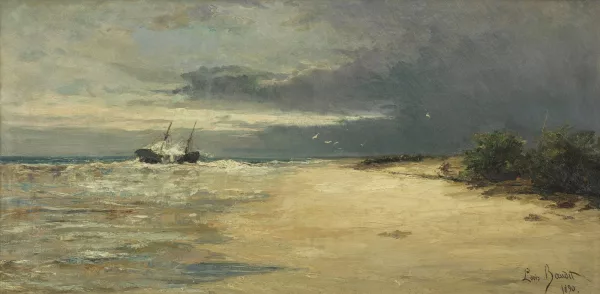Louis Amédée Baudit — Navire sur la grève