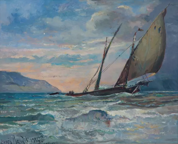Barque par gros temps sur le Léman
