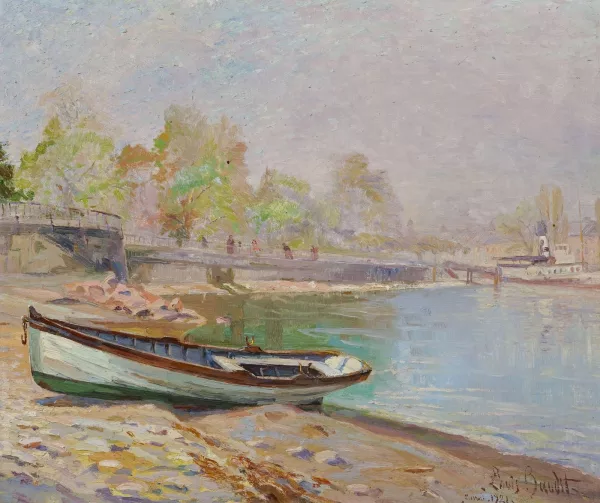 Louis Amédée Baudit — Barque dans la rade