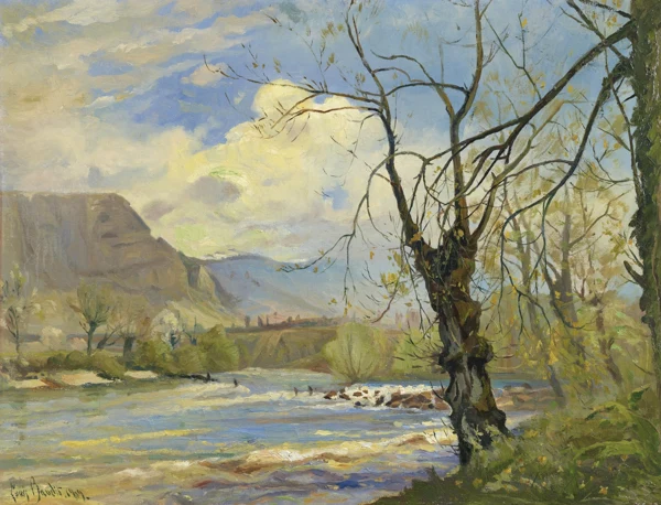 Louis Amédée Baudit — LES BORDS DE L'ARVE AU PRINTEMPS, 1919THE BANKS OF THE ARVE IN SPRING, 1919