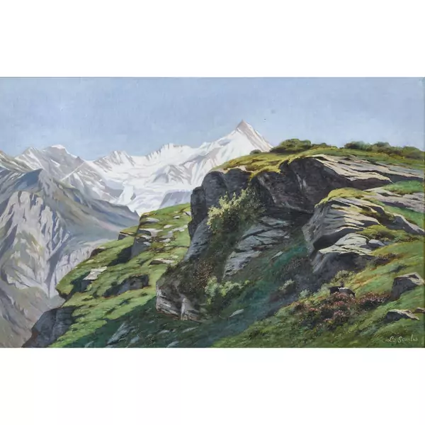Sommerliche Felslandschaft mit Bietschhorn