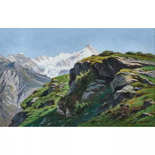 Sommerliche Felslandschaft mit Bietschhorn