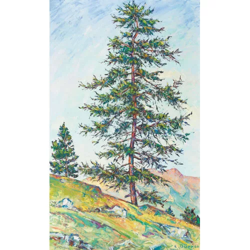 Louis Dürr — Berghang mit Kiefern.