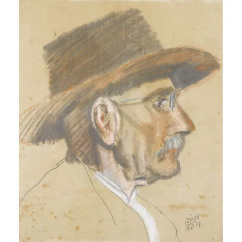 Louis Dürr — Porträt eines Mannes im Profil.