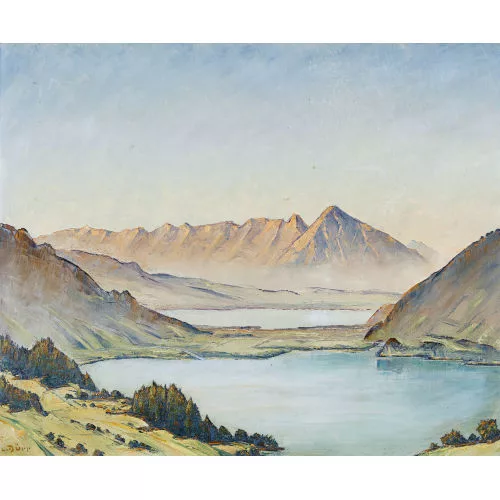 Louis Dürr — Ansicht des Bödeli zwischen Brienzersee und Thunersee.