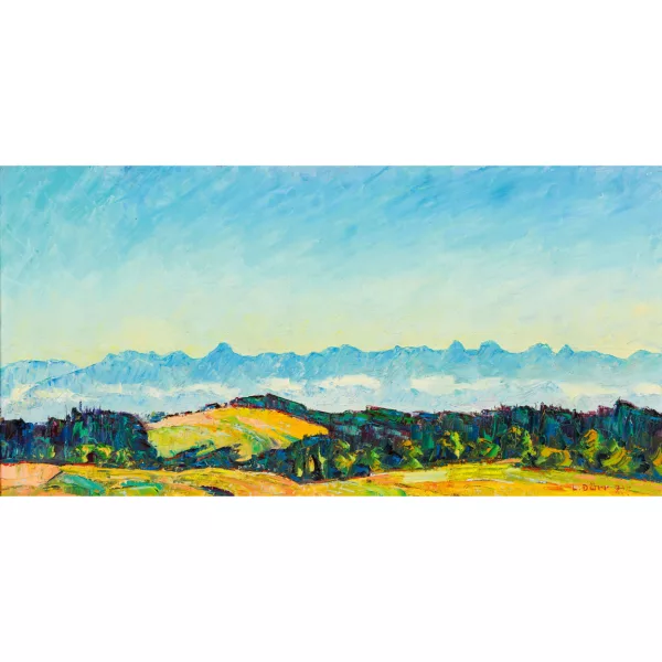Louis Dürr — Panorama der Stockhorn-Gantrisch-Bergkette.