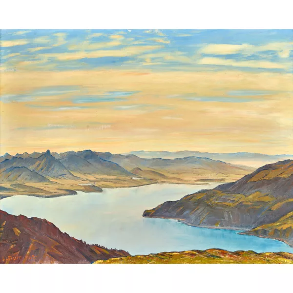 Louis Dürr — "Thunersee von der Schynigen Platte gesehen".