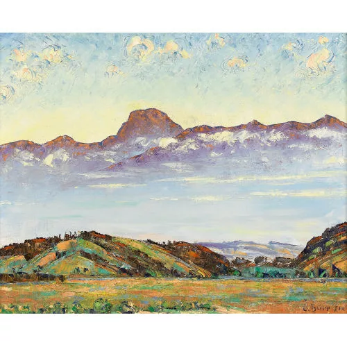 Louis Dürr — Hügellandschaft mit dem Stockhorn.