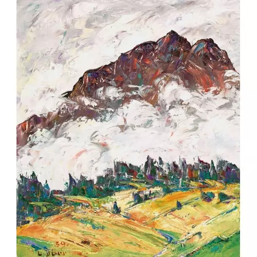 "Piz Albana im Nebel"