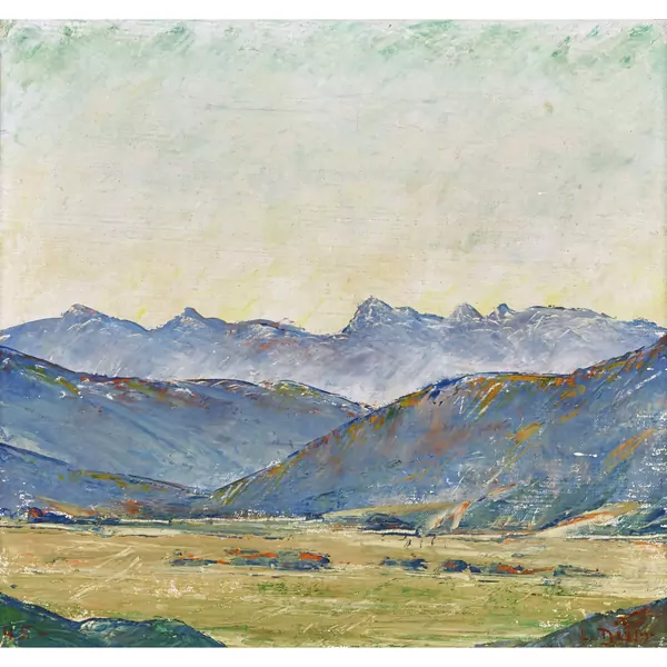 Weite Landschaft mit Bergpanorama