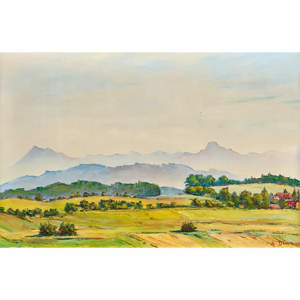Sommerlandschaft mit Alpenpanorama
