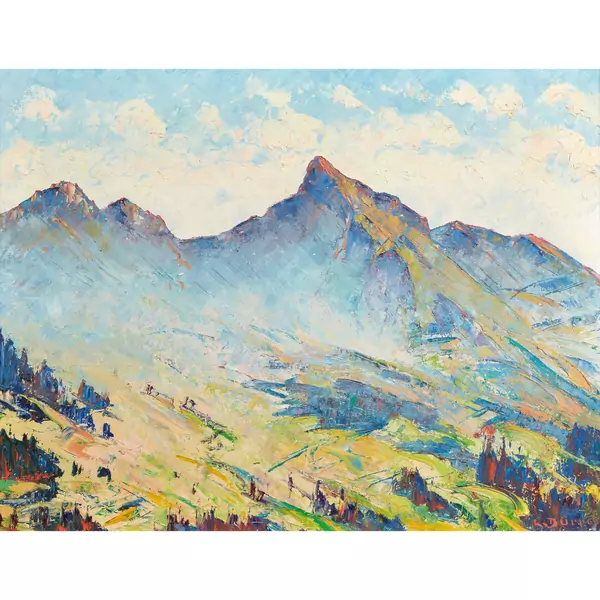 Blick auf Bürglen, Gemsflue, Ochsen und Hürlisbodengrat
