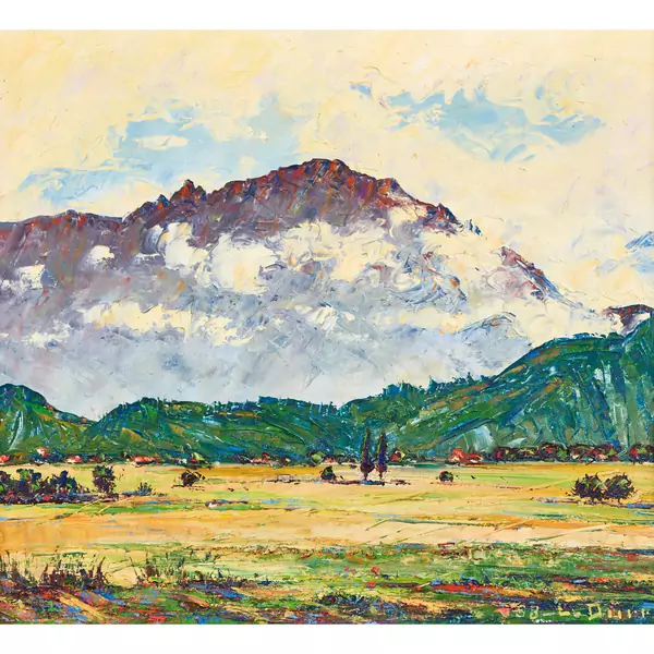 Ebene von Unterseen mit Schynige Platte