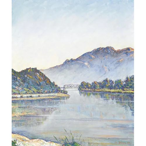 Louis Dürr — Brienzersee mit Blick auf die Aarebrücke.